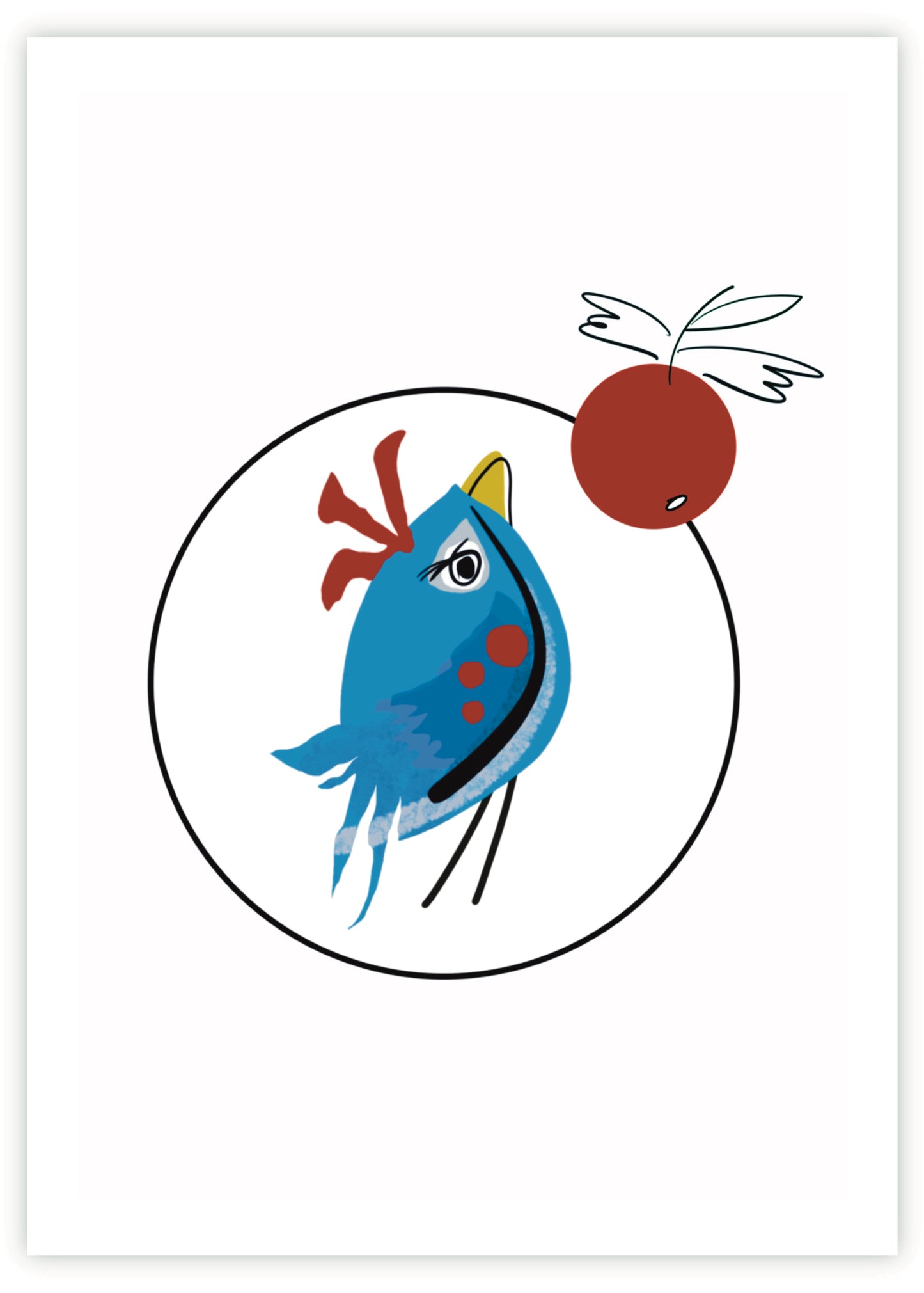 Berries & Wings - Berries - Premium Linen Greeting Card
