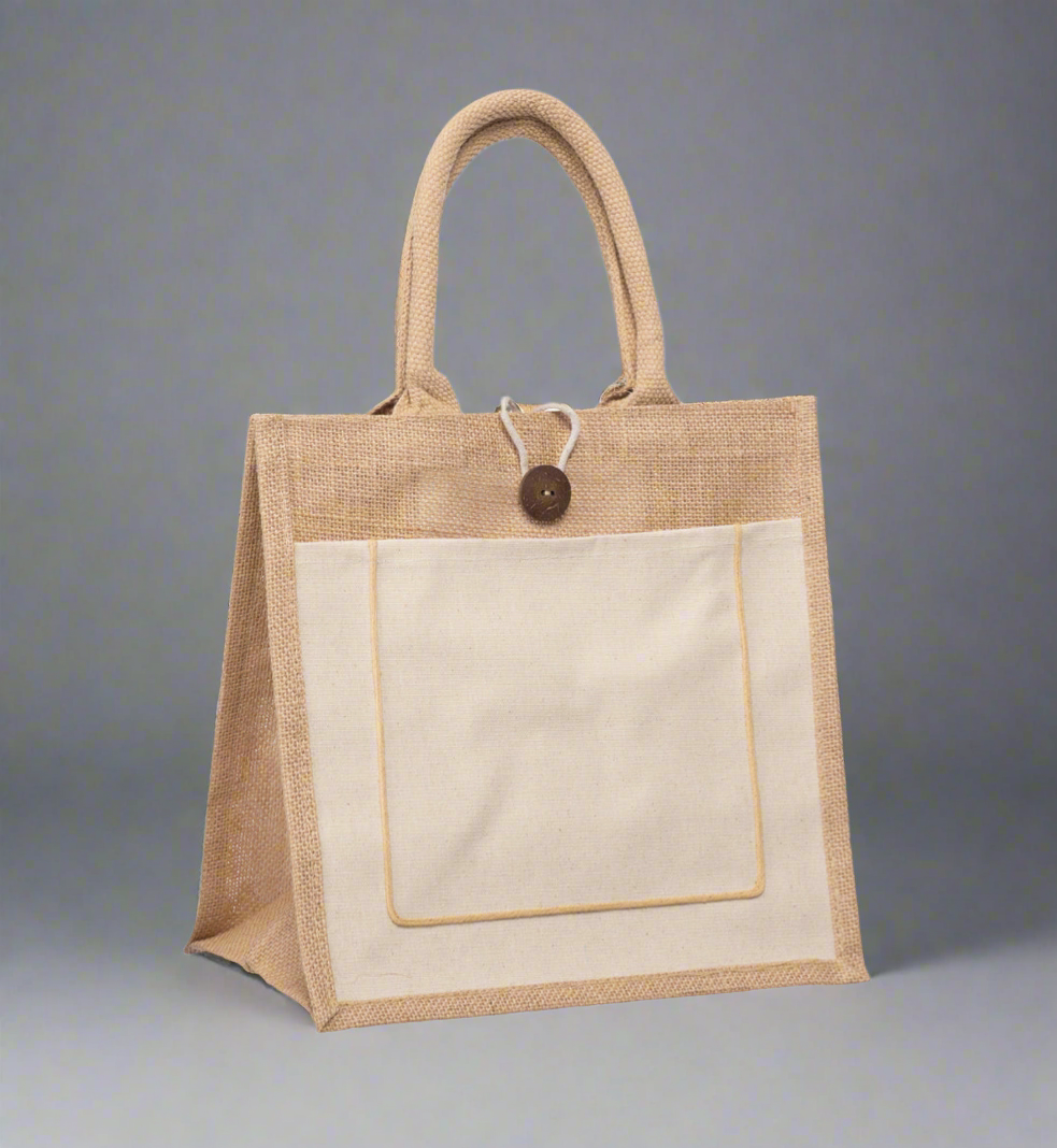 Reusable Jute Gift Bag with Pocket