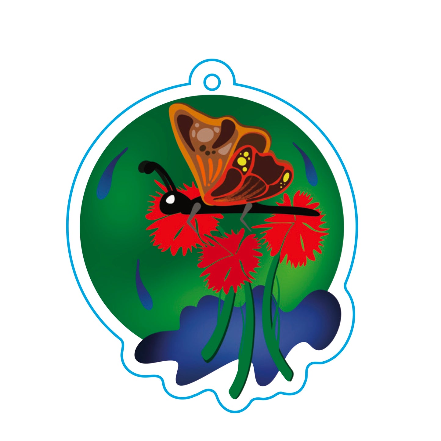 Berries & Wings Keychain - Butterfly