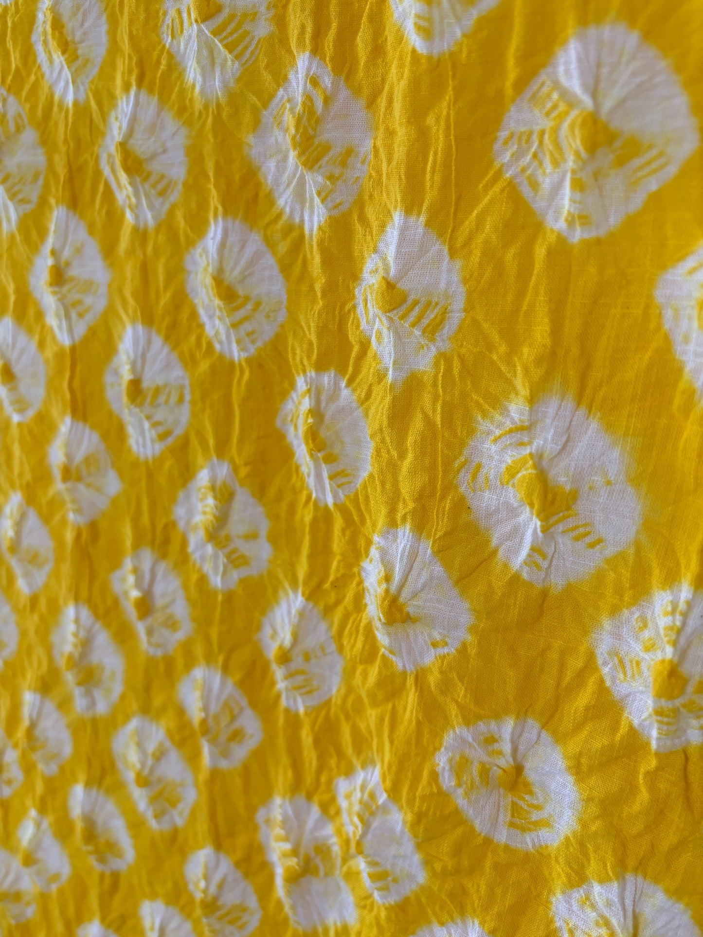 Scarf Organic Cotton Hand-dyed Bandhani Sun Yellow