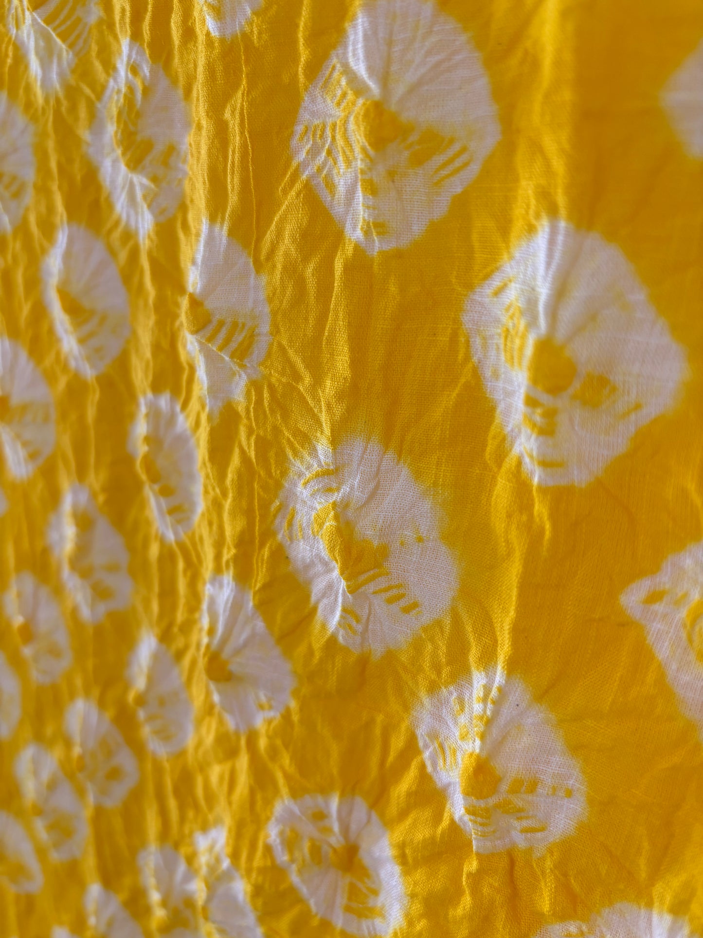 Scarf Organic Cotton Hand-dyed Bandhani Sun Yellow