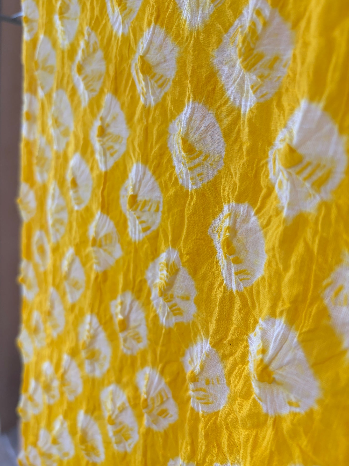 Scarf Organic Cotton Hand-dyed Bandhani Sun Yellow