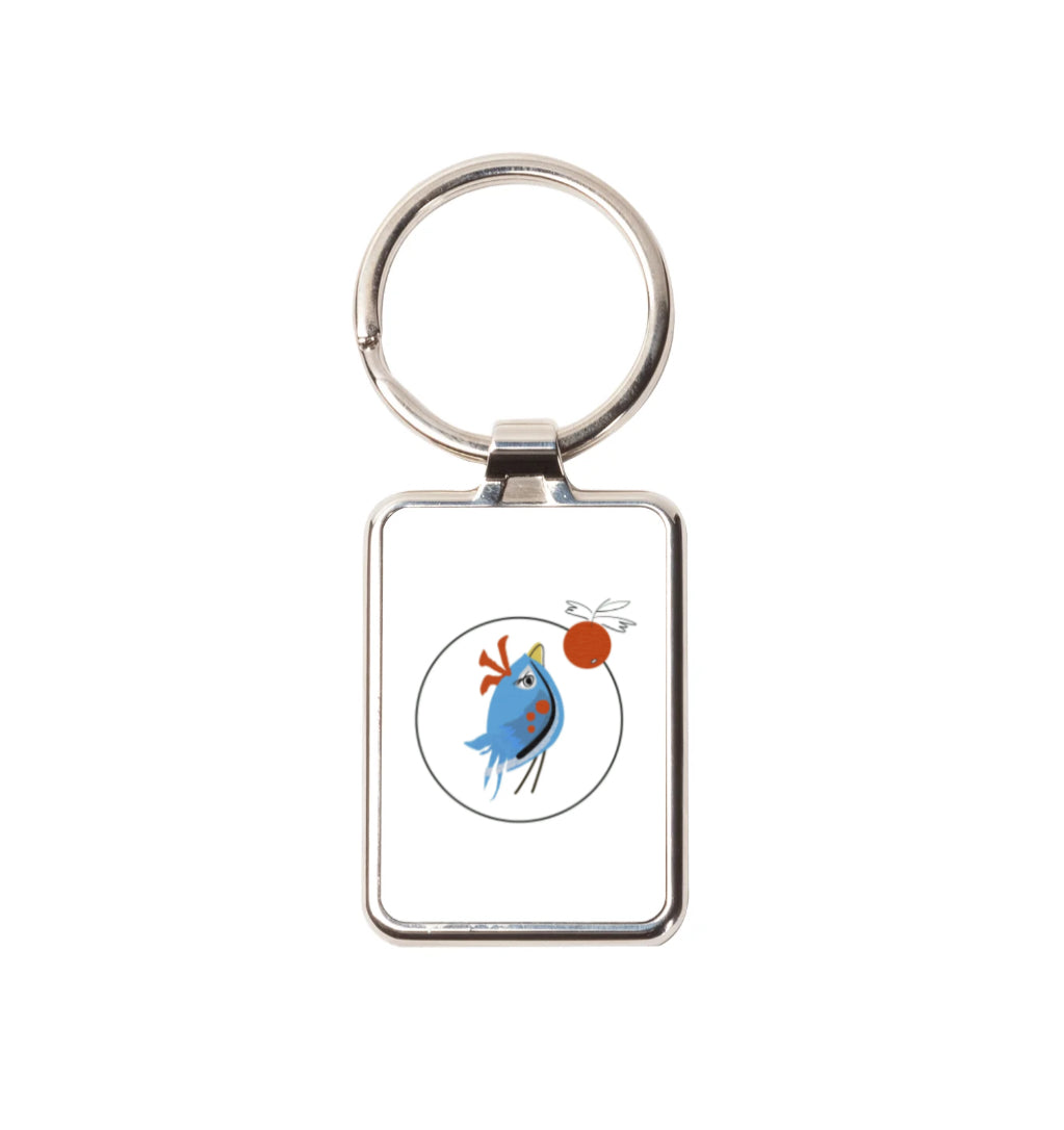 Berries & Wings Premium Keychain White