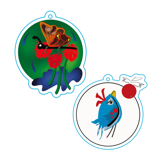 Berries & Wings Acrylic Charm - Set of 2