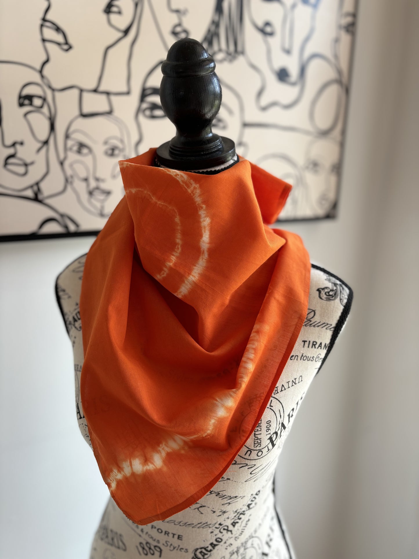 Pumpkin - Square Scarf Organic Cotton - Pumpkin Orange