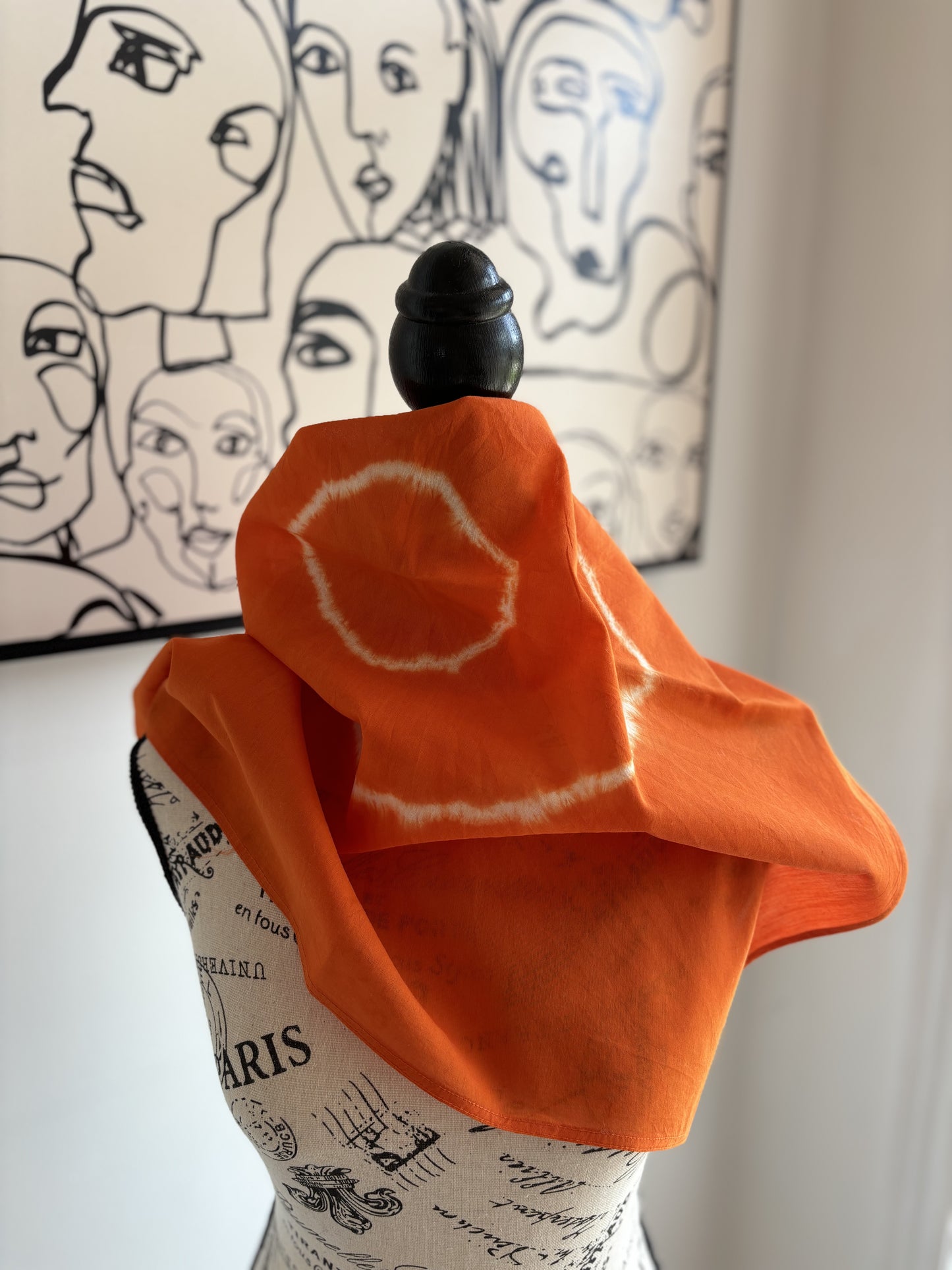 Pumpkin - Square Scarf Organic Cotton - Pumpkin Orange