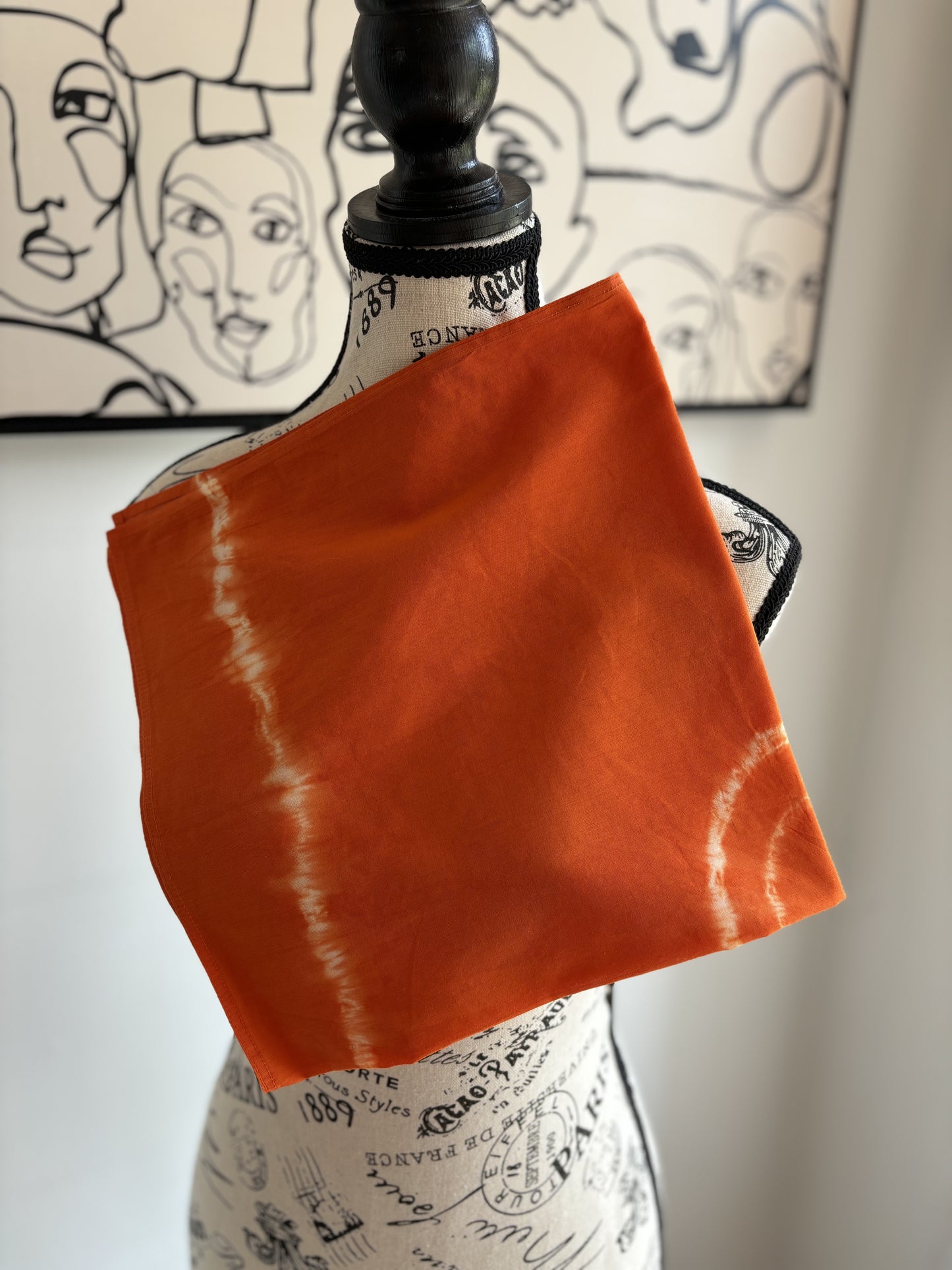 Pumpkin - Square Scarf Organic Cotton - Pumpkin Orange