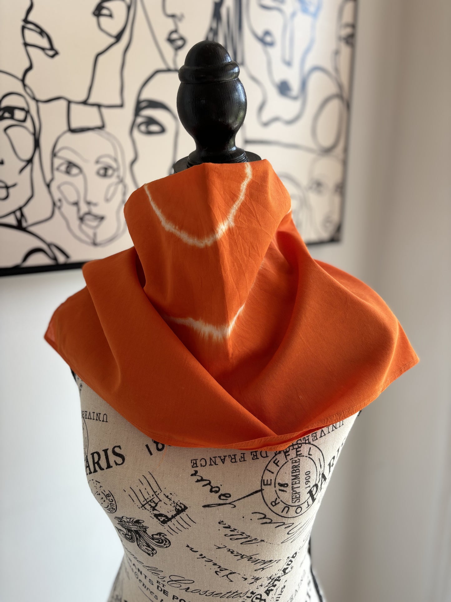 Pumpkin - Square Scarf Organic Cotton - Pumpkin Orange