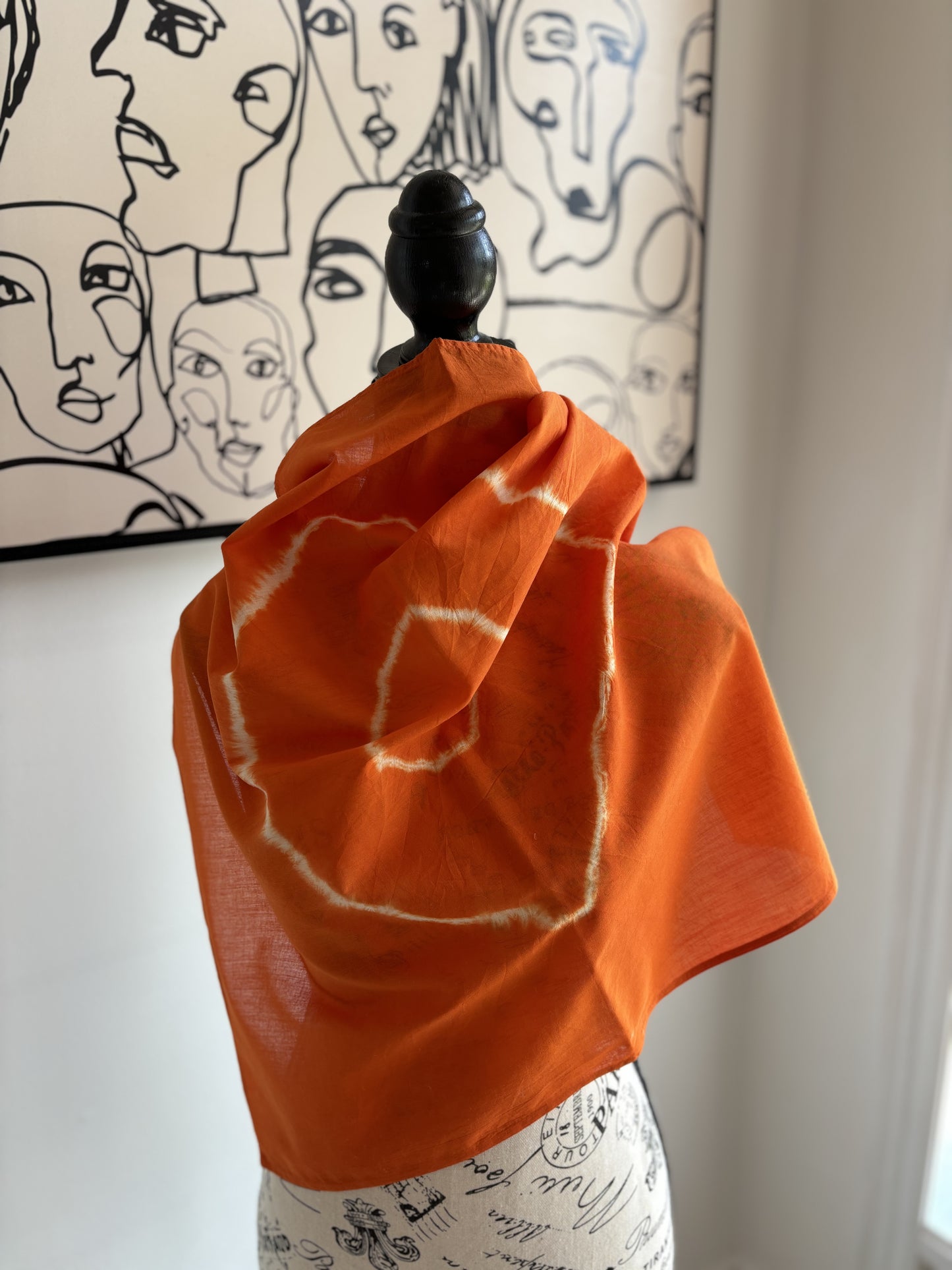 Pumpkin - Square Scarf Organic Cotton - Pumpkin Orange