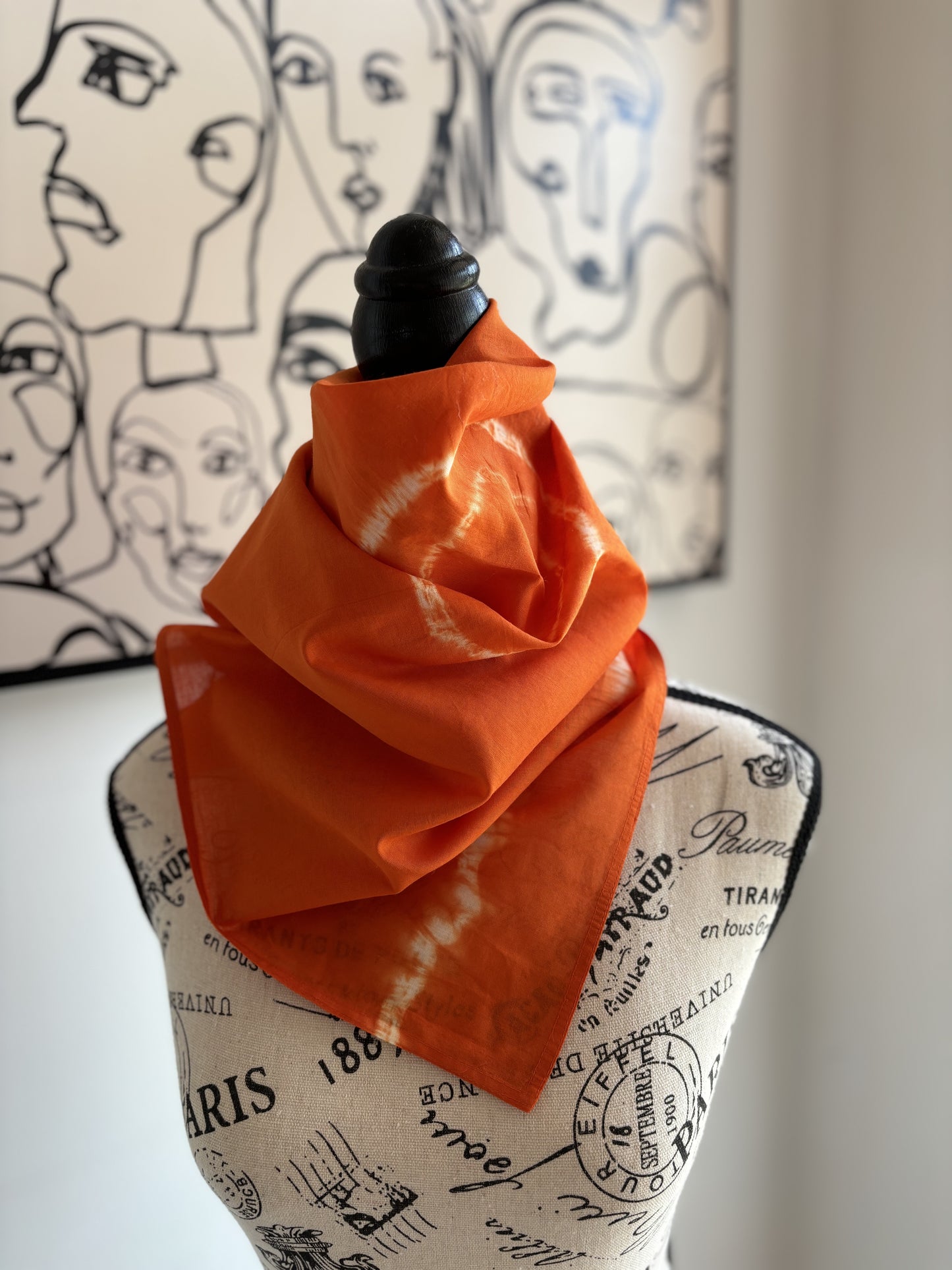 Pumpkin - Square Scarf Organic Cotton - Pumpkin Orange