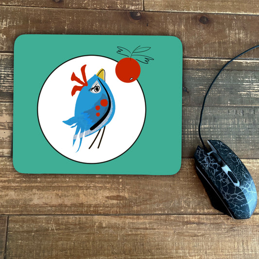 Berries & Wings Mousepad Teal