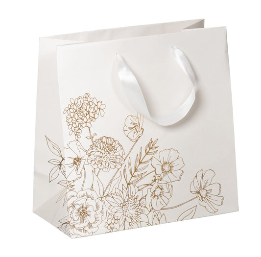 Medium Luxury Gift Bag - Gold Flowers